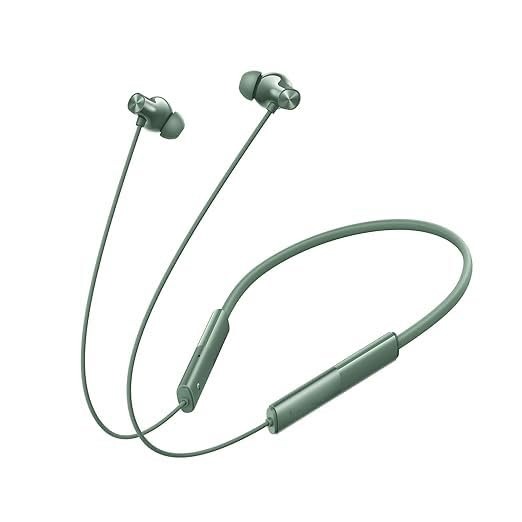 Buds Wireless 3 Neo Compatible with Realme Bluetooth Neckband, 13.4mm Dynamic Bass Driver, 32H Playback, Fast Charge, AI ENC, 45ms Low Latency, IP66 (Green) (AS-B72