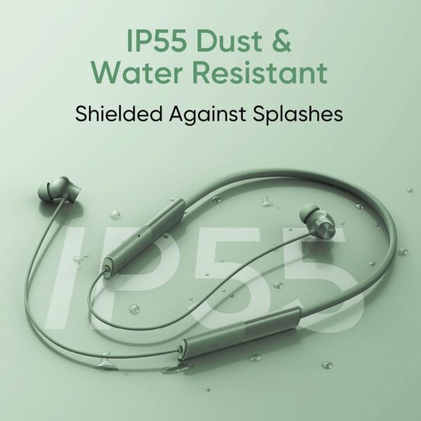 Buds Wireless 3 Neo Compatible with Realme Bluetooth Neckband, 13.4mm Dynamic Bass Driver, 32H Playback, Fast Charge, AI ENC, 45ms Low Latency, IP66 (Green) (AS-B72