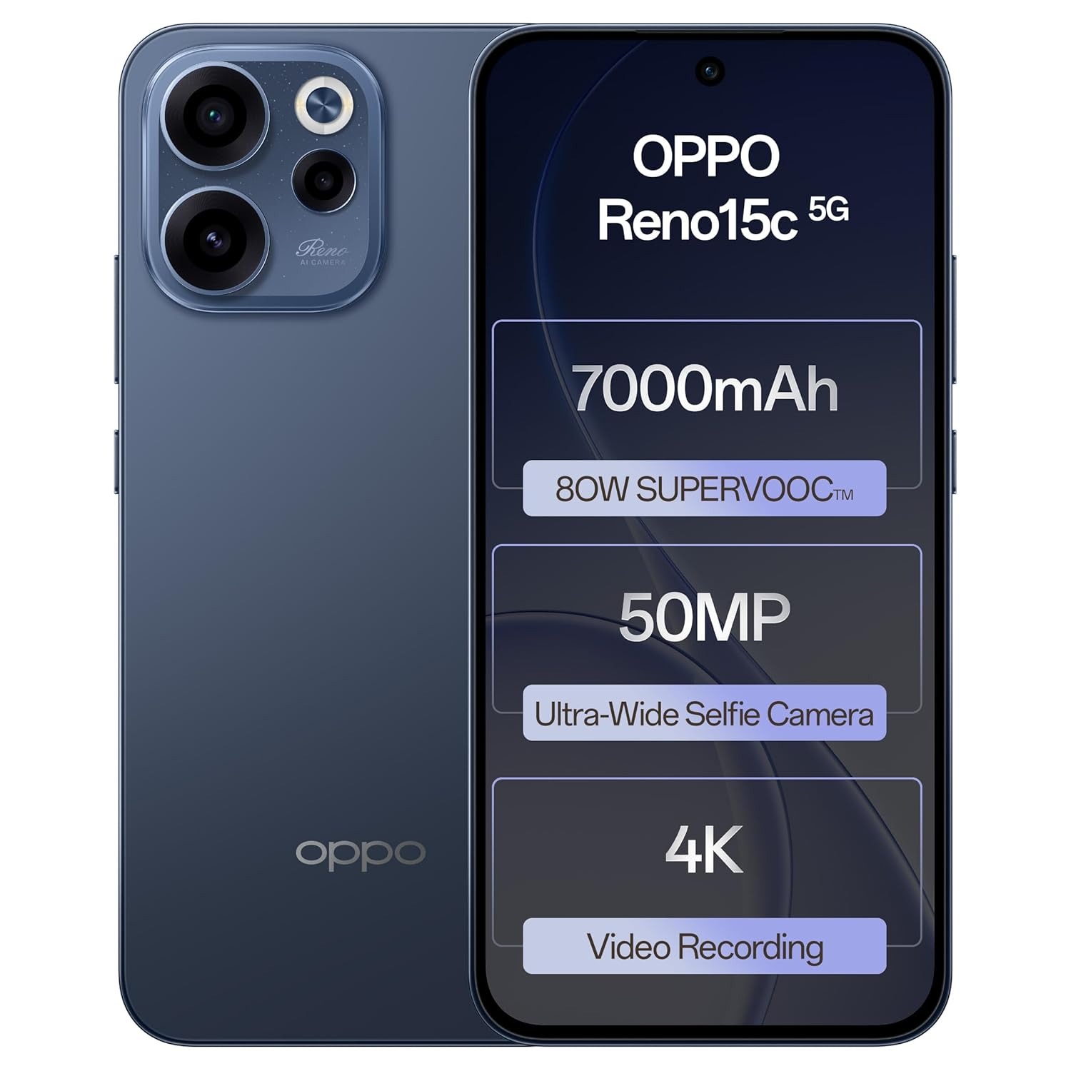 Oppo Reno15c 5G (Twilight Blue, 8GB RAM, 256GB Storage)